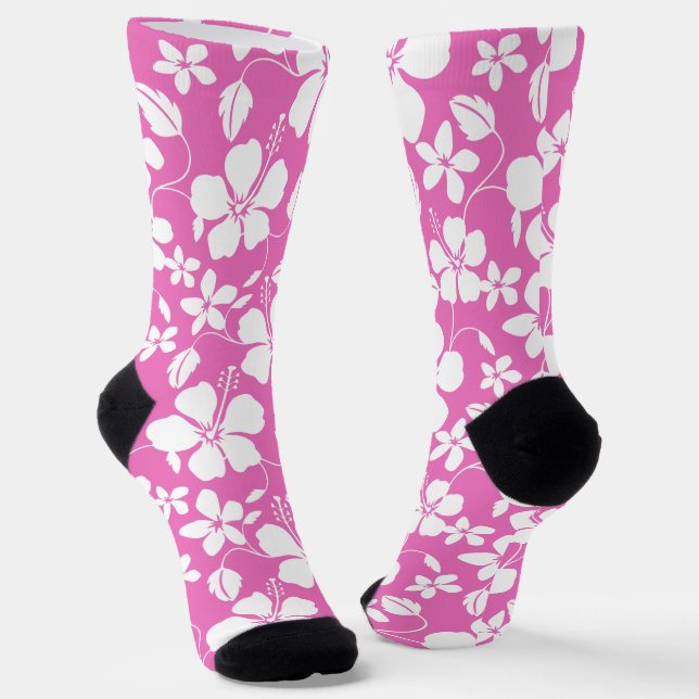 HAWAIIAN HULA (HIBISKUS) PINK SOCKEN (Gewinkelt)