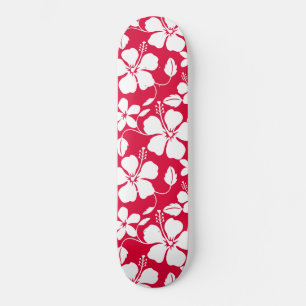 HAWAIIAN HULA (HIBISKUS) RED SKATEBOARD