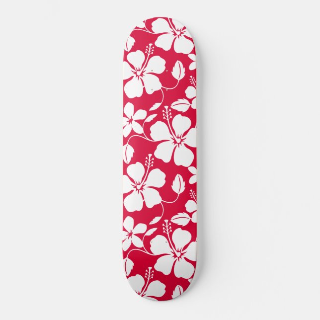 HAWAIIAN HULA (HIBISKUS) RED SKATEBOARD (Vorderseite)