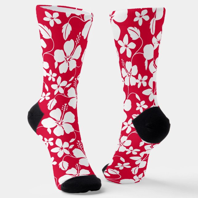 HAWAIIAN HULA (HIBISKUS) RED SOCKEN (Gewinkelt)