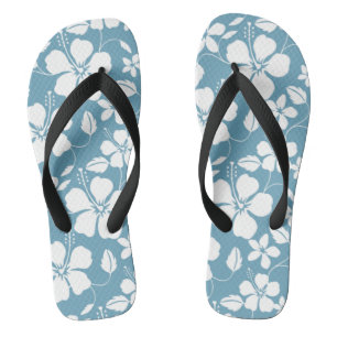HAWAIIAN HULA (HIBISKUS) SLATE BLUE FLIP FLOPS