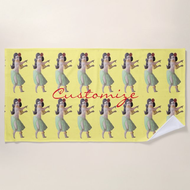 Hawaiian Hula Tänzer Thunder_Cove Beach Handtuch (Vorderseite)