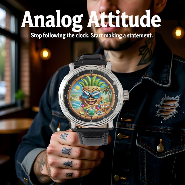 Hawaiian Hut Welcome: Tropical Beach Armbanduhr (Von Creator hochgeladen)