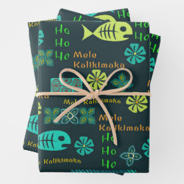 Hawaiian Icon Mele Kalikimaka Gift Wrap Geschenkpapier Set