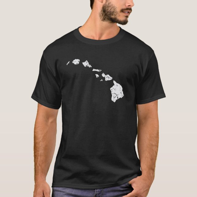 Hawaiian Island Chain Retro Graphic T - Shirt (Vorderseite)