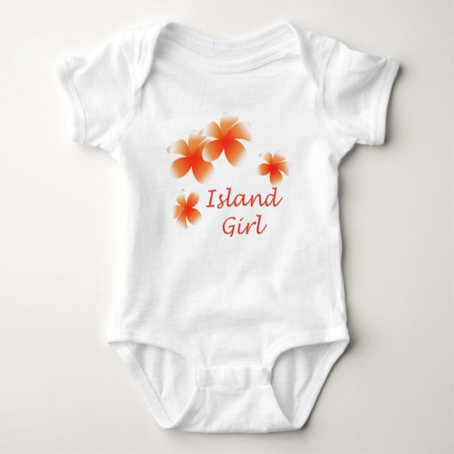 Hawaiian Island Girl Floral Luau Säuglings Baby Strampler (Vorderseite)