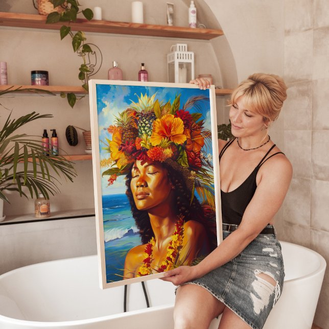 Hawaiian Island Goddess Tropical Art Print Poster (Von Creator hochgeladen)