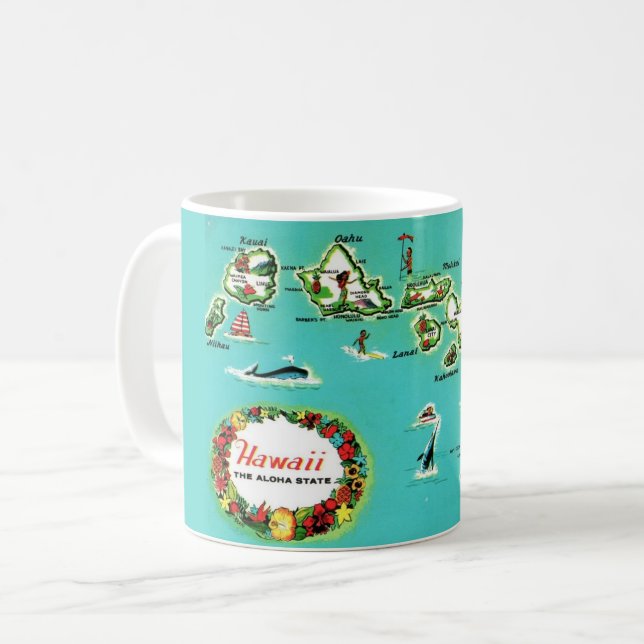 Hawaiian Islands Map Mug Kaffeetasse (Vorderseite Links)