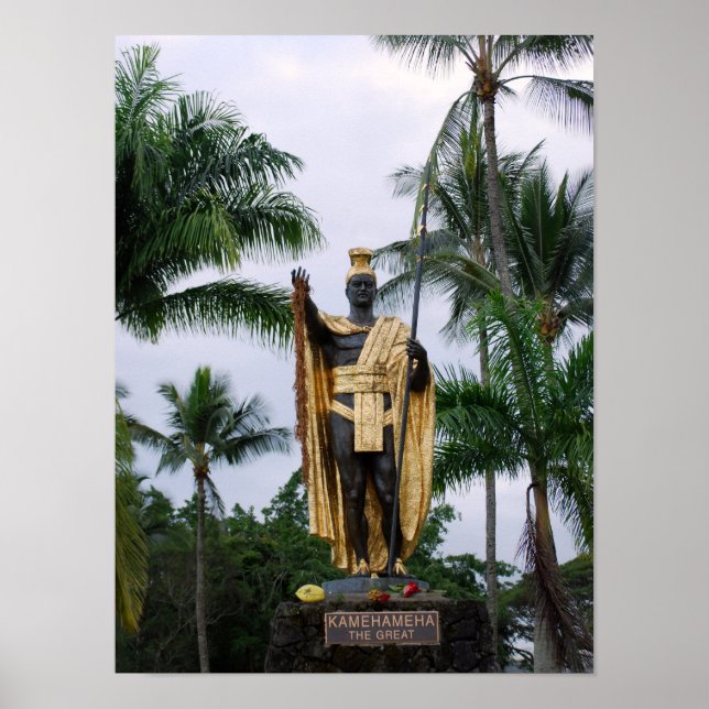 Hawaiian King Kamehameha Statue Poster (Vorne)
