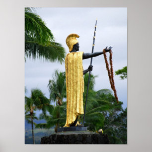 Hawaiian King Kamehameha Statue, Seitenansicht Poster