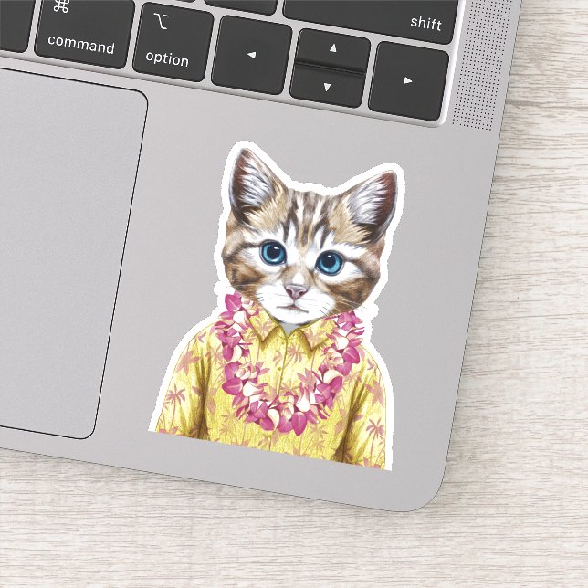 Hawaiian Kitty Cat Aufkleber (Detail)