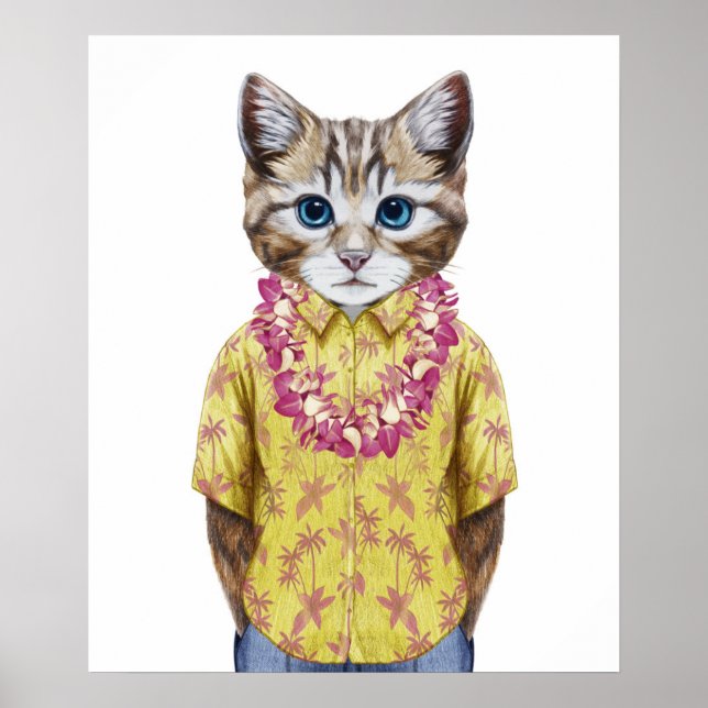 Hawaiian Kitty Cat Poster (Vorne)