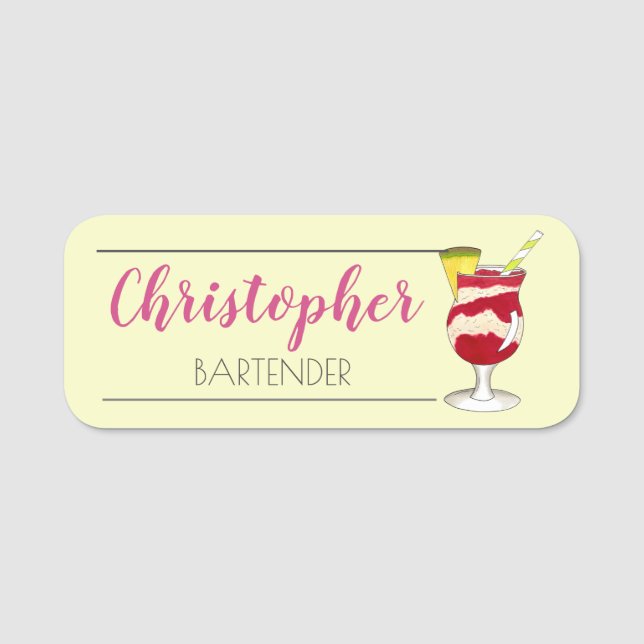 Hawaiian Lava Flow Cocktail Luau Island Tiki Bar Namensschild (Vorderseite)