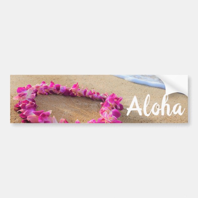 Hawaiian Lei Sandy Beach Aloha Autoaufkleber (Vorne)