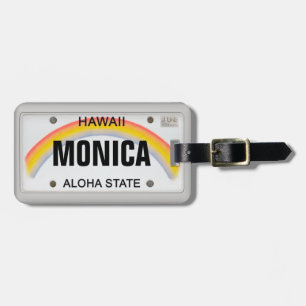 Hawaiian License Plate mit Ihrem Namen Gepäckanhänger