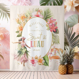 Hawaiian Luau 16 . Geburtstag Hula Begrüßungsnumme Wandteppich