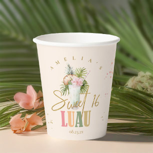 Hawaiian Luau 16 . Geburtstag ID1092 Pappbecher