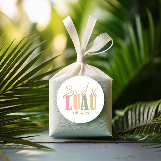 Hawaiian Luau 16 . Geburtstag ID1092 Runder Aufkleber