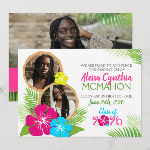 Hawaiian Luau Abschluss 3 Foto Ankündigung