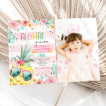Hawaiian Luau Ananas Tropical Girl Birthday in Einladung<br><div class="desc">Wir freuen uns,  Sie zu unserer Tropical Birthday Party begrüßen zu dürfen! Tropical Luau Hawaiian Thema.</div>
