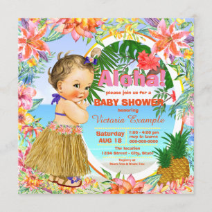 Hawaiian Luau Baby Shower Einladung