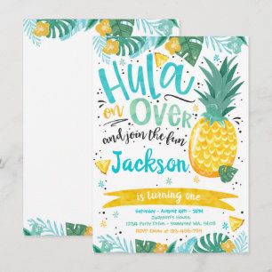 Hawaiian Luau Birthday Party Ananas Luau Pool Einladung
