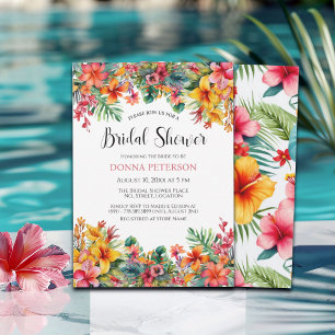 Hawaiian Luau Colorful Brautparty Einladung