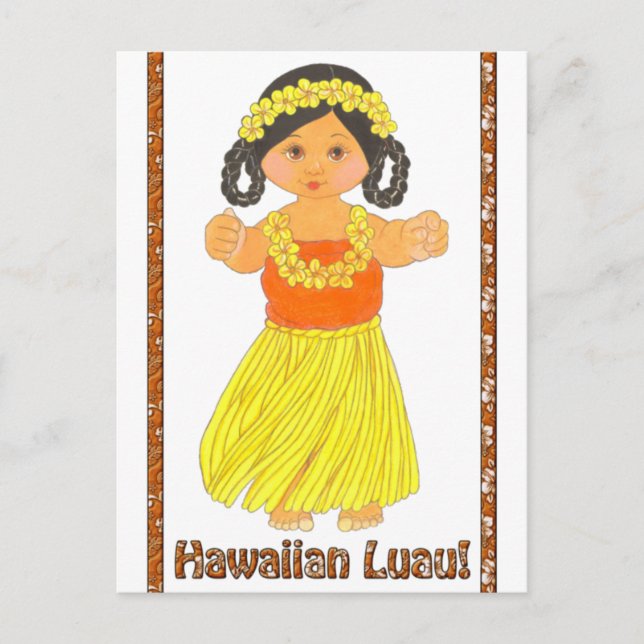 Hawaiian Luau Einladung Postkarte (Vorderseite)