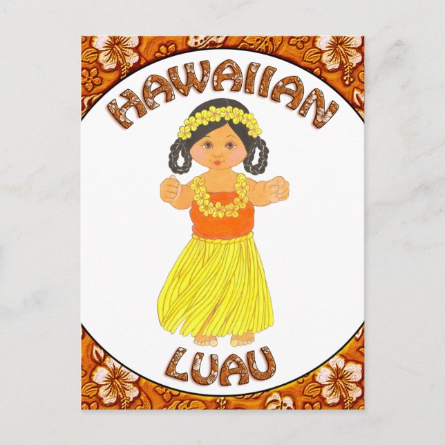 Hawaiian Luau Einladung Postkarte (Vorderseite)