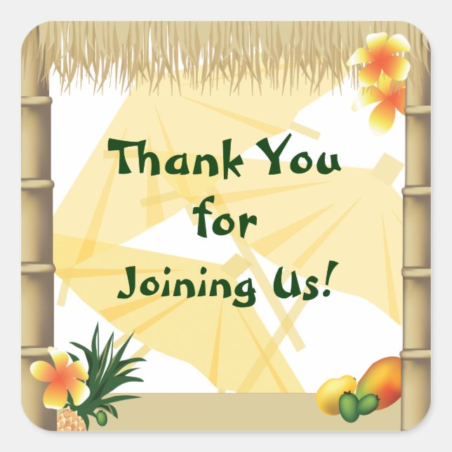Hawaiian Luau Gastgeschenk Sticker (Vorderseite)