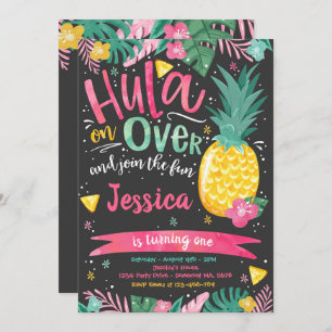 Hawaiian Luau Geburtstag Party Ananas Luau Pool Einladung