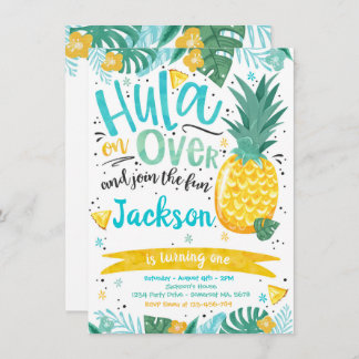 Hawaiian Luau Geburtstag Party Ananas Luau Pool Einladung