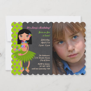 Hawaiian Luau Girl Birthday Party Foto Einladung