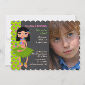 Hawaiian Luau Girl Birthday Party Foto Einladung