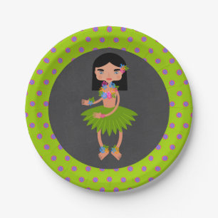 Hawaiian Luau Girl Birthday Party Pappteller