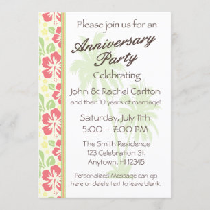 Hawaiian Luau Hochzeitstag Party Einladung