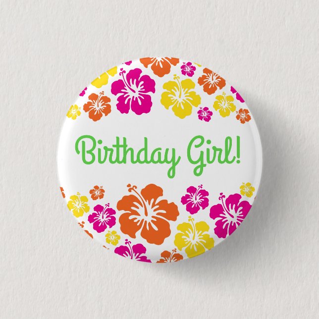 Hawaiian Luau Kindergeburtstag Party Button (Vorderseite)