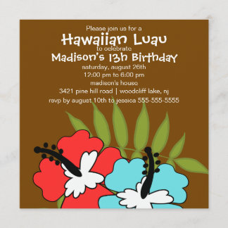Hawaiian Luau Party Geburtstag Einladung