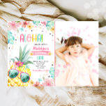 Hawaiian Luau Pineaple Tropical Girl Birthday Einladung<br><div class="desc">Wir freuen uns,  Sie zu unserer Tropical Birthday Party begrüßen zu dürfen! Tropical Luau Hawaiian Thema.</div>