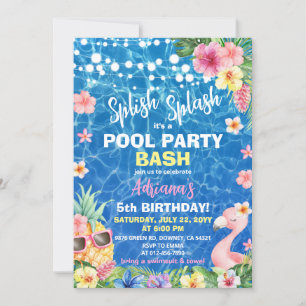 Hawaiian Luau Pineapple Pool Party Girl Birthday Einladung