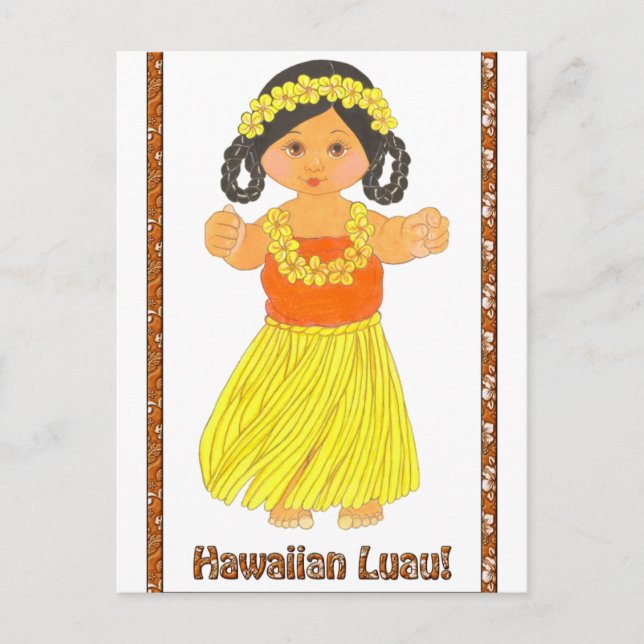 Hawaiian Luau Postcard Einladungen (Vorderseite)