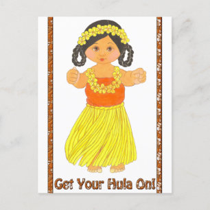 Hawaiian Luau Postcard Einladungen~Get Hula on Einladungspostkarte