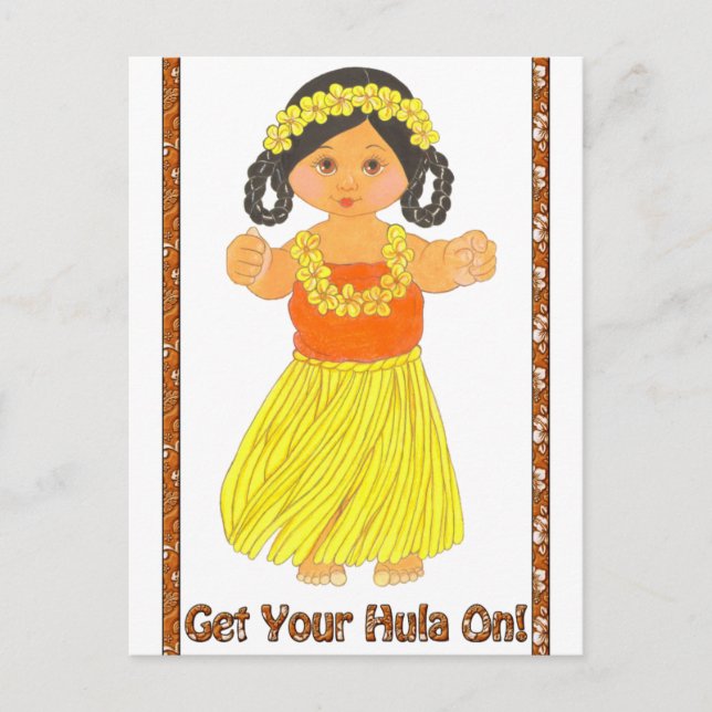 Hawaiian Luau Postcard Einladungen~Get Hula on Einladungspostkarte (Vorderseite)