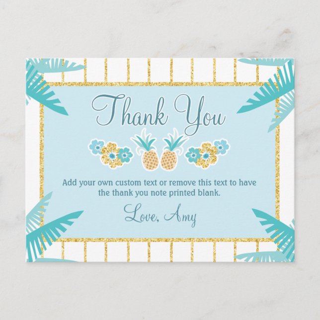 Hawaiian Luau Thank You Cards Postkarte (Vorderseite)