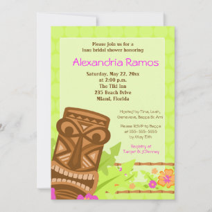 Hawaiian Luau Tiki 12x18 Brautparty Einladung