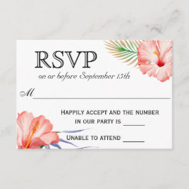 Hawaiian Luau Tropical Floral Wedding RSVP