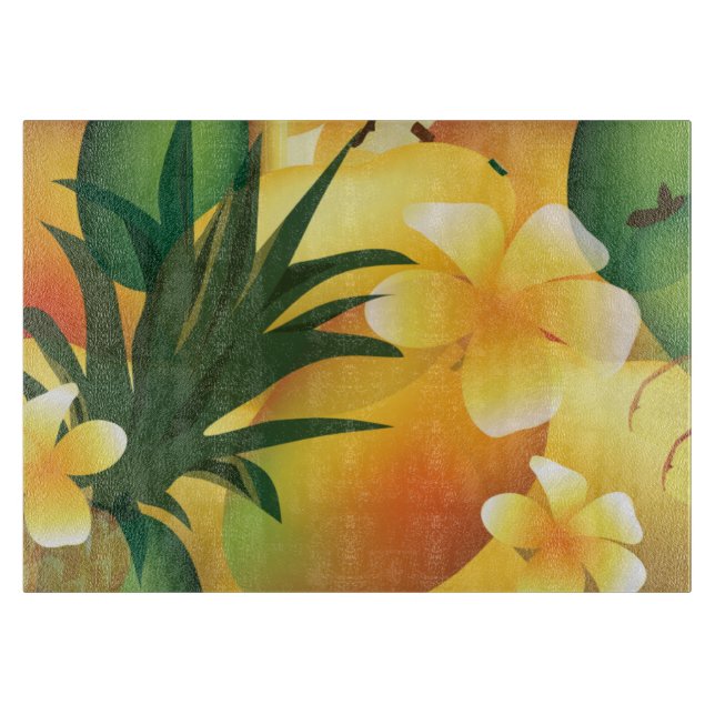 Hawaiian Luau Tropical Food Cutting Board Schneidebrett (Vorderseite)