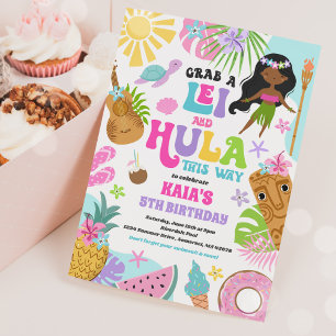 Hawaiian Luau Tropical Summer Pool Geburtstagspart Einladung