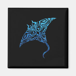 Hawaiian Manta Ray Tribal Polynesian Tattoo Pacifi Magnet