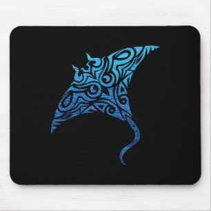 Hawaiian Manta Ray Tribal Polynesian Tattoo Pacifi Mousepad